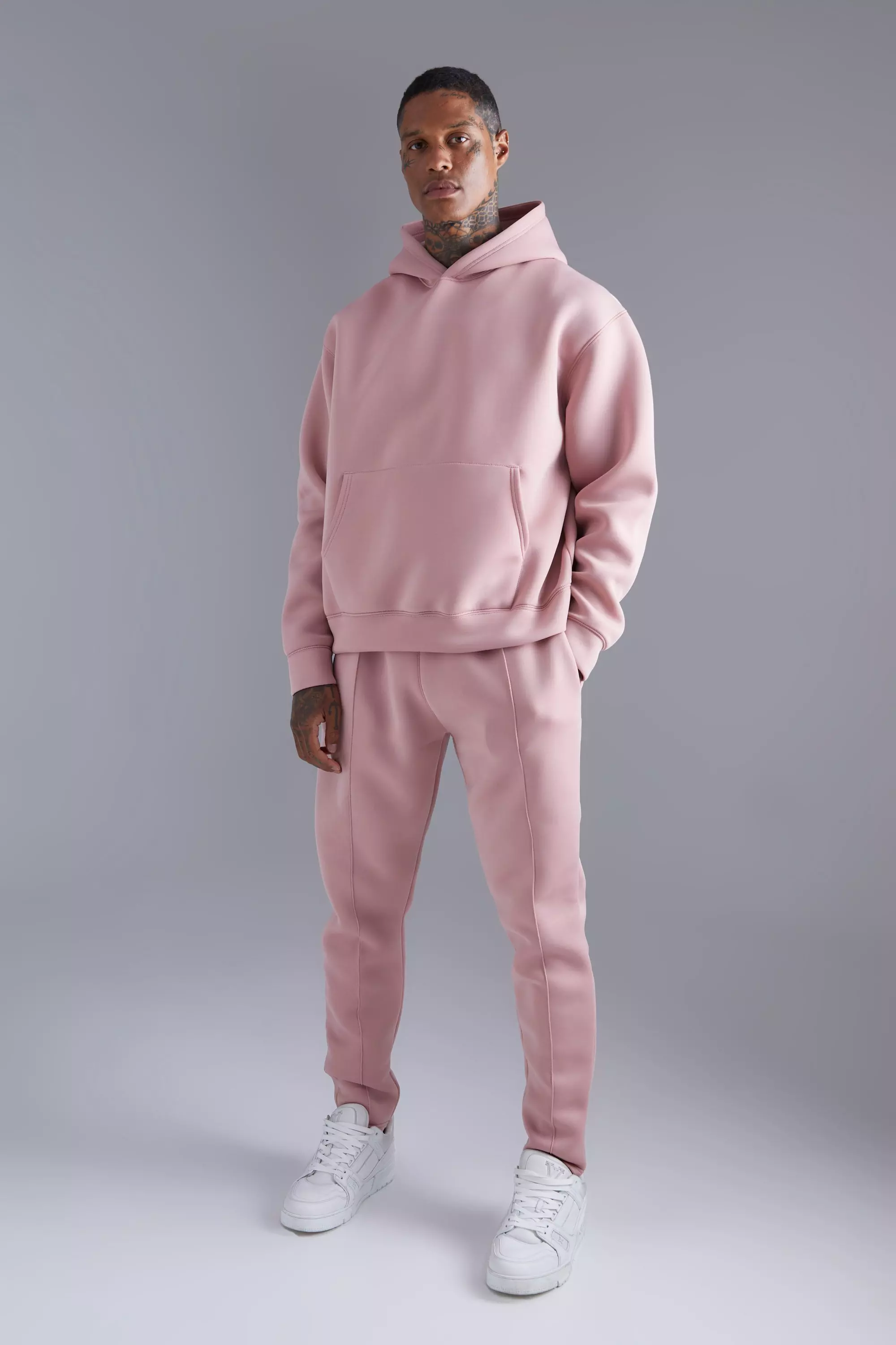 Baby pink tracksuit mens on sale